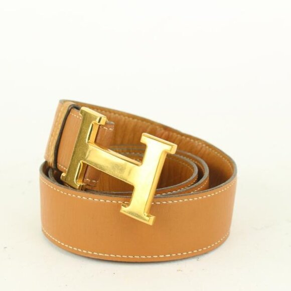 Hermès 32mm Reversible H Logo Belt Kit Brown x Gold 1H124 main image 8